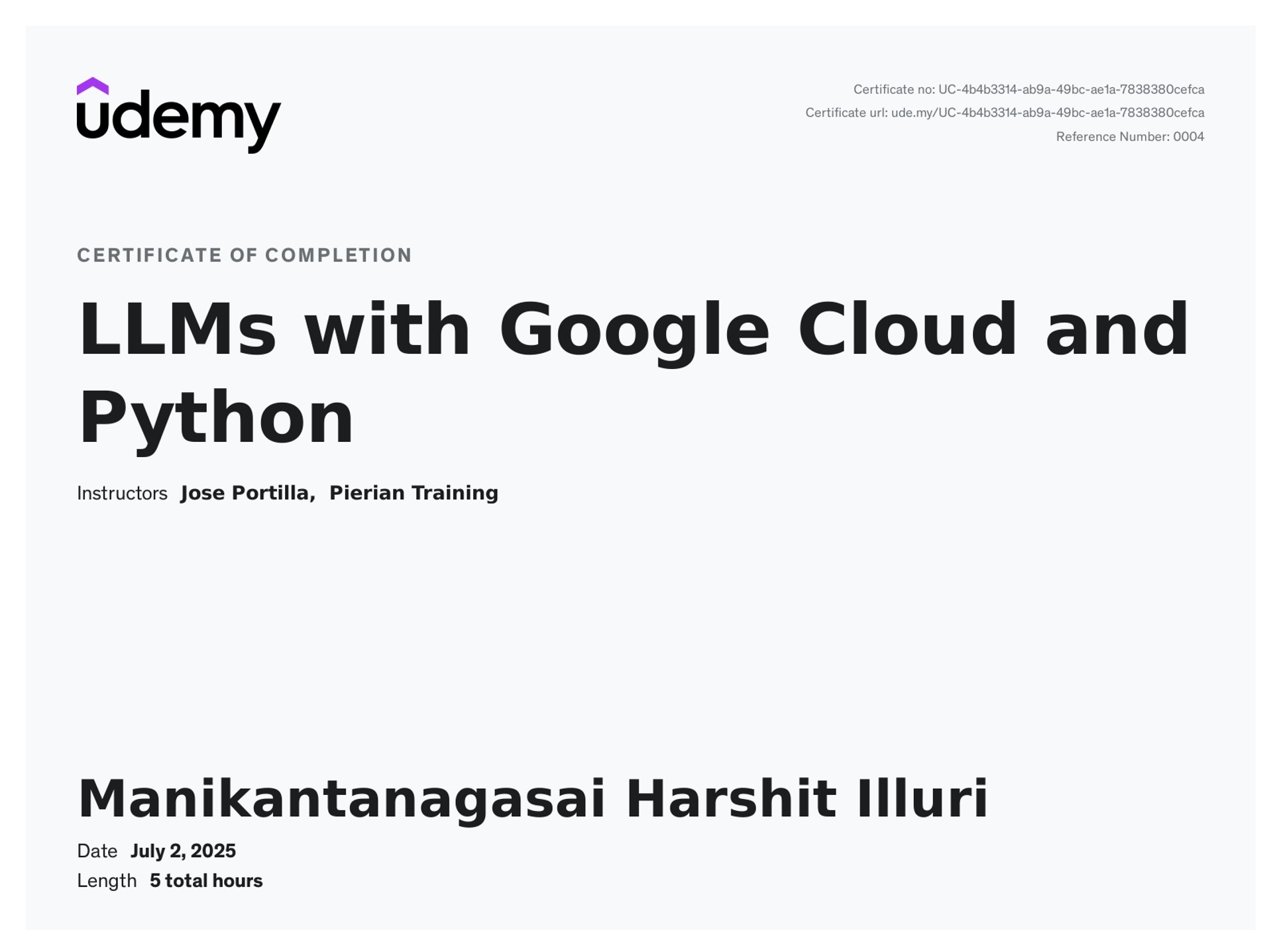 Google – LLMs with Cloud and Python